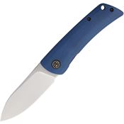 Petrified Fish E05SBMS Flavorist Satin Spear Point Linerlock Knife Blue Micarta Handles