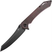 Tenable 1060A1 Colibri Tech Black Stonewash Nitro V Sheepsfoot Linerlock Knife Black/Red G10 Handles