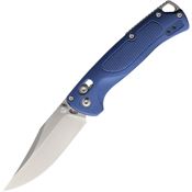 ABKT Tac 1027BL Siege Satin D2 Carbon Steel Clip Point Slide Lock Knife Blue Handles