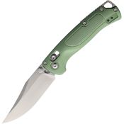 ABKT Tac 1027G Siege Satin D2 Carbon Steel Clip Point Slide Lock Knife Green Handles