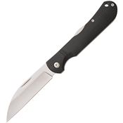 Bear & Son 484LGB Satin Wharncliffe Lockback Knife Black G10 Handles