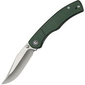 Civivi 230654 Clingman Satin Nitro V Clip Point Linerlock Knife Green Micarta Handles