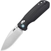 CJRB 1954BK Maximal Stonewash Drop Point Crossbar Lock Knife Black G10 Handles
