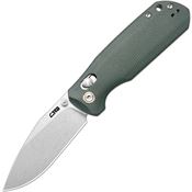 CJRB 1954MGN Maximal Stonewash Drop Point Crossbar Lock Knife Green Micarta Handles