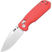 CJRB 1954RE Maximal Stonewash Drop Point Crossbar Lock Knife Red G10 Handles