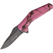 Elk Ridge A2008DPK Camo Assist Open Linerlock Knife Dk pink Handles