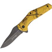 Elk Ridge A2008YL Camo Assist Open Linerlock Knife Yellow Handles