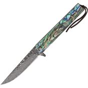 Elk Ridge 2011DM Damascus Linerlock Knife Abalone Handles