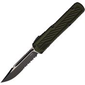 Guardian Tactical 148212 Auto Scout Two-Tone Part Serrated Elmax Clip Point OTF Knife OD Green Handles