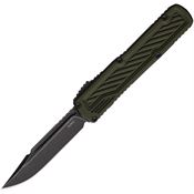 Guardian Tactical 148611 Auto Scout Black Stonewash Elmax Clip Point OTF Knife OD Green Handles