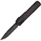 Guardian Tactical 142111 Auto Scout Black Elmax Clip Point OTF Knife Black/Carbon Fiber Handles