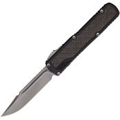Guardian Tactical 142511 Auto Scout Stonewash Elmax Clip Point OTF Knife Black/Carbon Fiber Handles