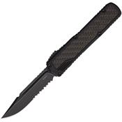 Guardian Tactical 142612 Auto Scout Black Stonewash Part Serrated Elmax Clip Point OTF Knife Black Handles