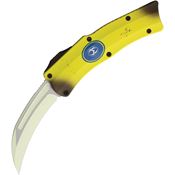 Heretic 060FPNANA Auto ROC Stabnana Gray MagnaCut Curved OTF Knife Yellow Handles
