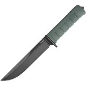 Ka-Bar 6100 Dust I Black D2 Carbon Steel Fixed Blade Knife Green Handles
