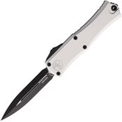 Microtech 1702M1CR Auto Hera II Mini Two-Tone Double Edge Dagger OTF Knife Silver Handles