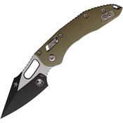 Microtech 16420 Stitch Two-Tone Single Edge Ram-Lok Knife OD Green Fluted G10 Handles