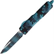Microtech 2311TQCS Auto UTX-85 Single Edge OTF Knife Turquoise Camo Handles