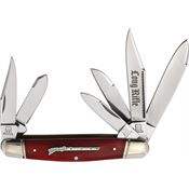 Rough Rider 2622 Long Rifle Six Blade Stockman Knife Red Smooth Bone Handles