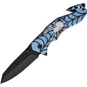 S-TEC 2701913 Assist Open Black Linerlock Knife Spider Handles