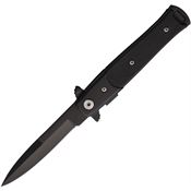S-TEC 27108BK2 Stiletto Style Black Spear Point Linerlock Knife Black G10 Handles