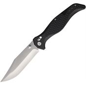 S-TEC S112BK Satin Clip Point Axis Lock Knife Black Handles