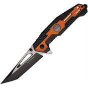 Tac Force 2007OR Assist Open Two-Tone Tanto Linerlock Knife Black/Orange Nylon Handles