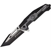 USMC A3001GY Assist Open Black Tanto Linerlock Knife Gray/Black Nylon Handles