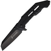 USMC A3002BK Assist Open Black Wharncliffe Linerlock Knife Black G10 Handles