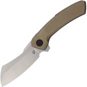 Vanguard G013 Mini Stonewash Cleaver Framelock Knife Bronze Handles