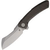 Vanguard G015 Mini satin Cleaver Framelock Knife Flame Handles