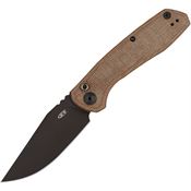 Zero Tolerance 0512 Auto 0512 Black Clip Point Button Lock Knife Brown Micarta Handles