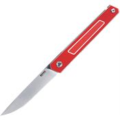 SRM 125LGR 125L Satin Linerlock Knife Red Handles