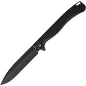 Daggerr FKFBKBW Finka Black Stonewash Spear Point Linerlock Knife Black Handles