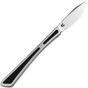 Boker Plus 02BO072 Scalpel Satin D2 Carbon Steel Fixed Blade Knife Stainless/Black Epoxy Handles