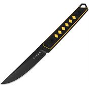 Kizer 1066A3 Kwaiken Black Fixed Blade Knife Black/Yellow G10 Handles