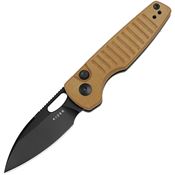 Kizer V2706A3 Parakeet Black Drop Point Button Lock Knife Brown Micarta Handles