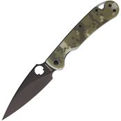 Daggerr 2CAMDLC Zhalo Black D2 Carbon Steel Linerlock Knife Camo G10 Handles