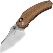 Kizer V3672A2 Bulldog Satin Clutch Lock Knife Mkuruti Wood Handles