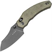 Kizer V3672A3 Bulldog Black Stonewash Clutch Lock Knife Green Micarta Handles