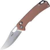 SRM 9203MN2 9203 Ambi Lock Knife Brown Micarta Handles