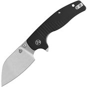 QSP 163A1 Chefmaster Satin Wharncliffe Linerlock Knife Black G10 Handles
