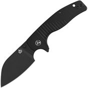 QSP 163A2 Chefmaster Black Wharncliffe Linerlock Knife Black G10 Handles