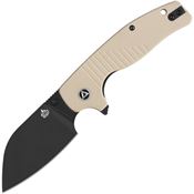QSP 163B2 Chefmaster Black Wharncliffe Linerlock Knife Ivory G10 Handles