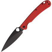 Daggerr 2XLRDDLC Zhalo XL Black D2 Carbon Steel Linerlock Knife Red G10 Handles