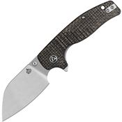 QSP 163C1 Chefmaster Satin Wharncliffe Linerlock Knife Brown Burlap Micarta Handles