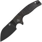 QSP 163C2 Chefmaster Black Wharncliffe Linerlock Knife Brown Burlap Micarta Handles