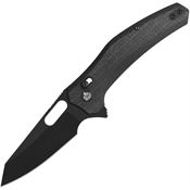 QSP 164A2 Emu Black Clip Point Glyde Lock Knife Black Micarta Handles