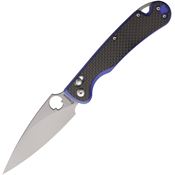 Daggerr 2CFBLUBBX Zhalo Bead Blast D2 Carbon Steel Linerlock Knife Blue G10 Handles