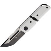 Maxace MM272F Capsule 2 Two-Tone Tanto Linerlock Knife White G10 Handles